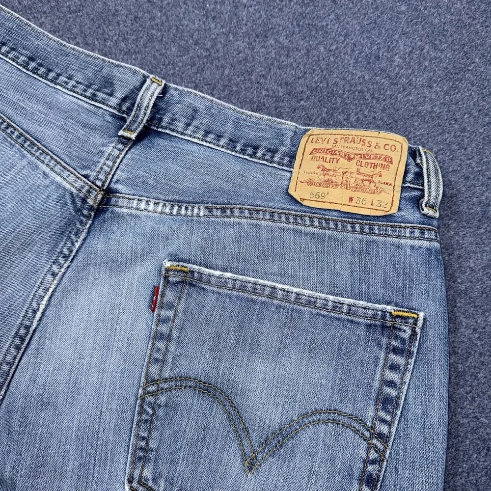 Levis Jeans 36x32 Blue 569 Loose Straight Wide Leg Baggy Fade Street Skater
